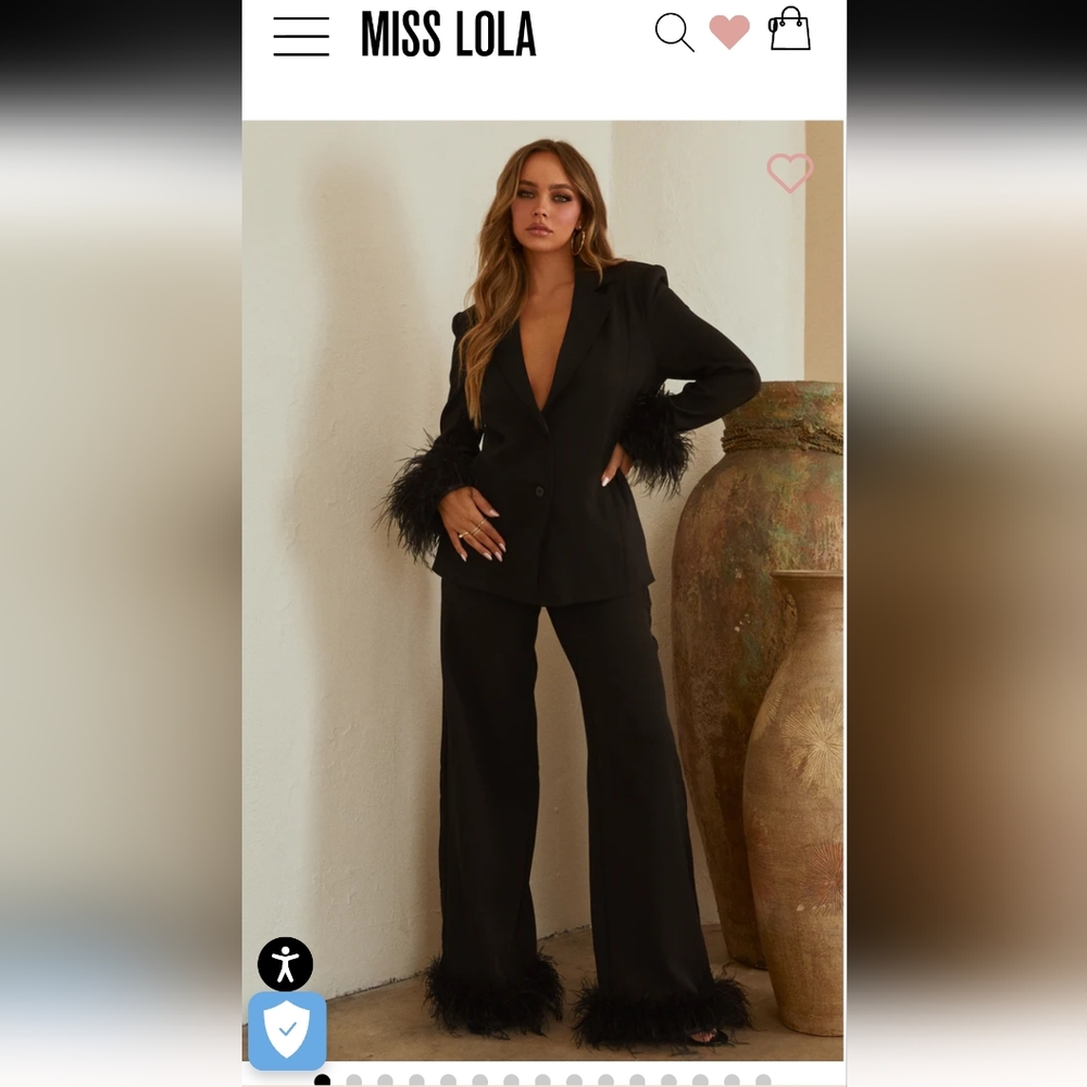 Miss Lola 2 piece black suit set